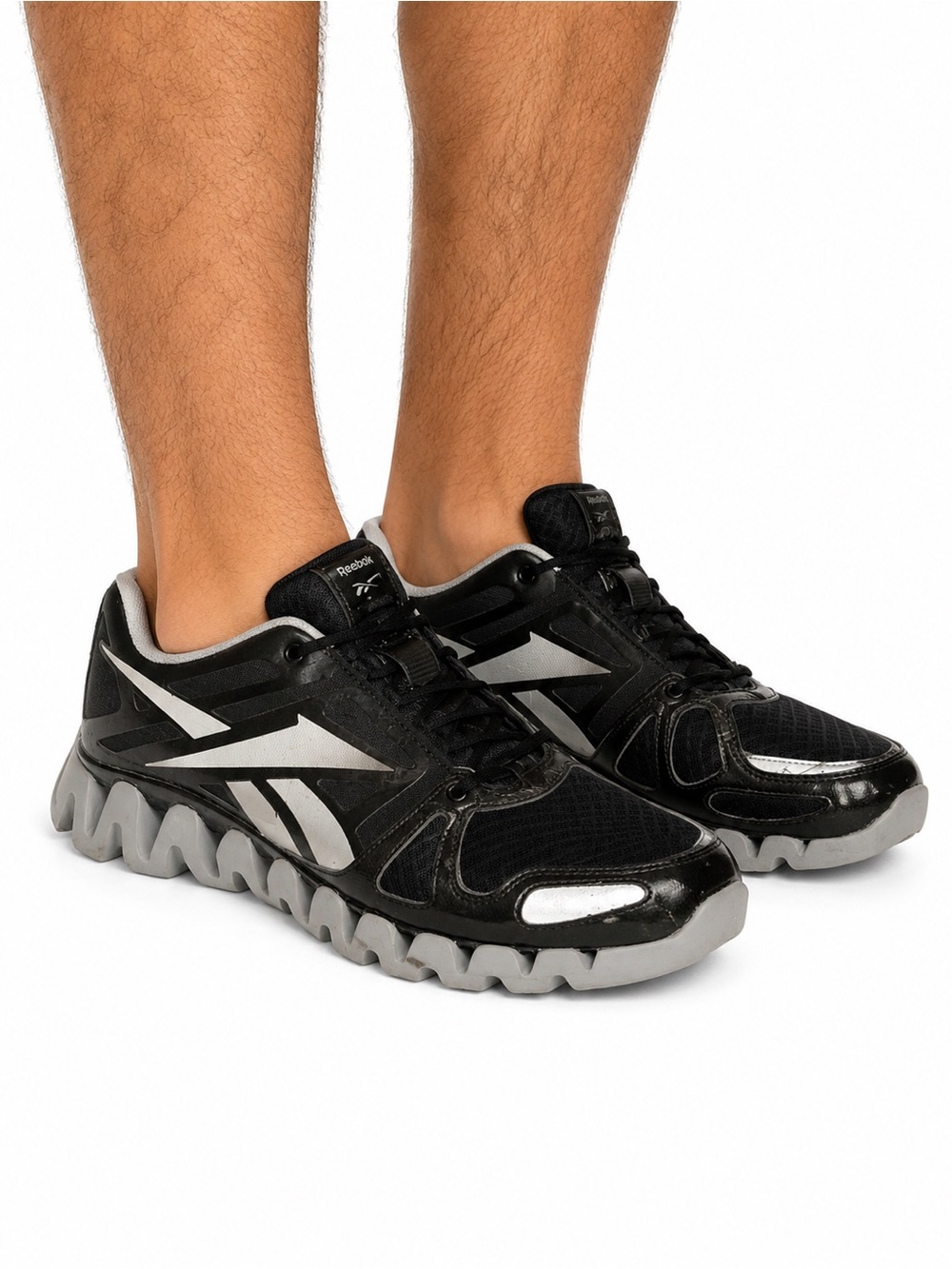 Reebok‎ Size 10 Black and Silver ZigLite Men’s Athletic Sneakers